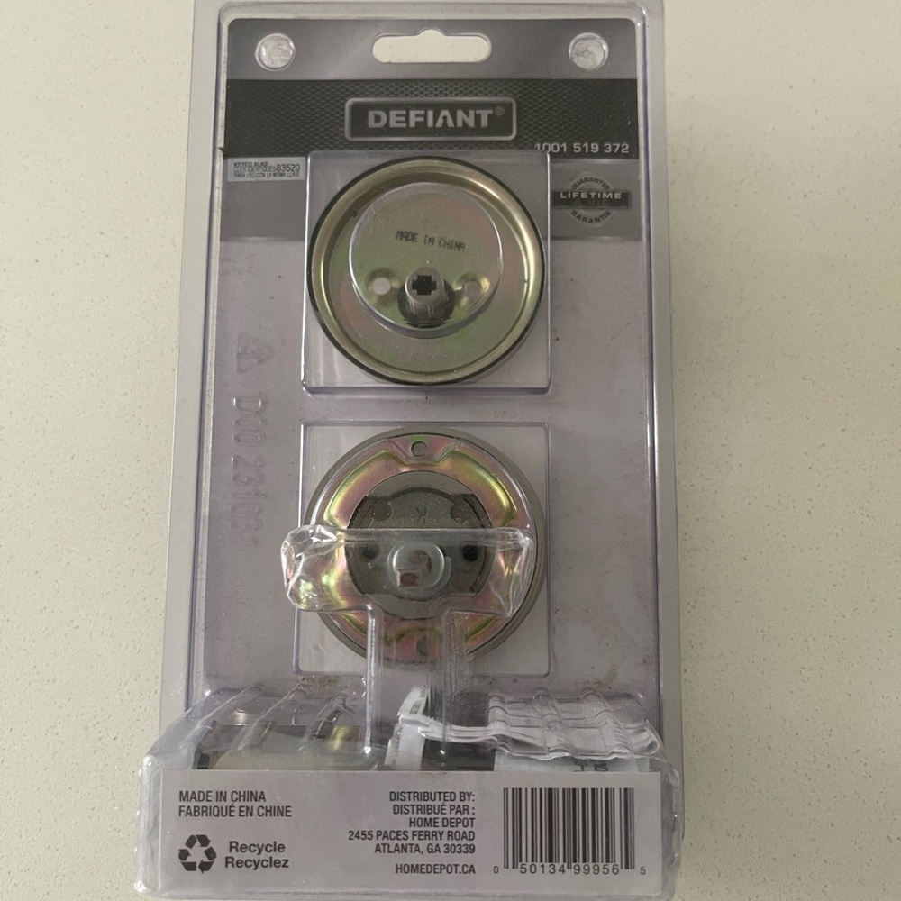 Defiant Satin Nickel Deadbolt lock - Picture 2 of 4